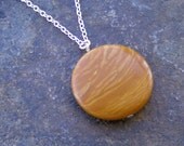 Picture Jasper Pendant Necklace with silver chain