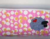 Studio 54 Party Bah Bah Black Mr Sheep on Pink/Yellow  Large wedge bag