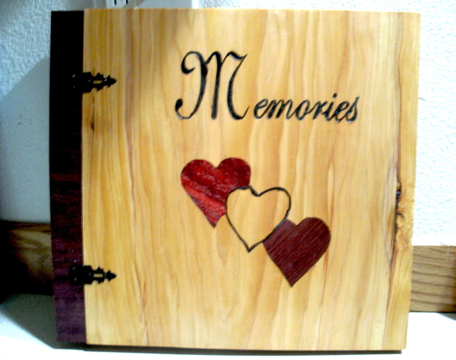 Wood Inlay "Memories" Scrapbook / Photo Album - 12" x 12"
