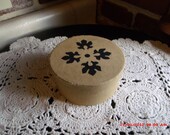 Primitive Hand Painted Fabric Covered Box