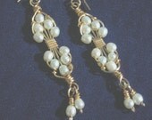 White Pearl Earrings in Sterling Silver