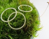 Beaded Stacking Ring - set of 3 - sterling silver