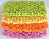 Knit Dishcloths Rainbow Sherbet Cotton Handmade Washcloths