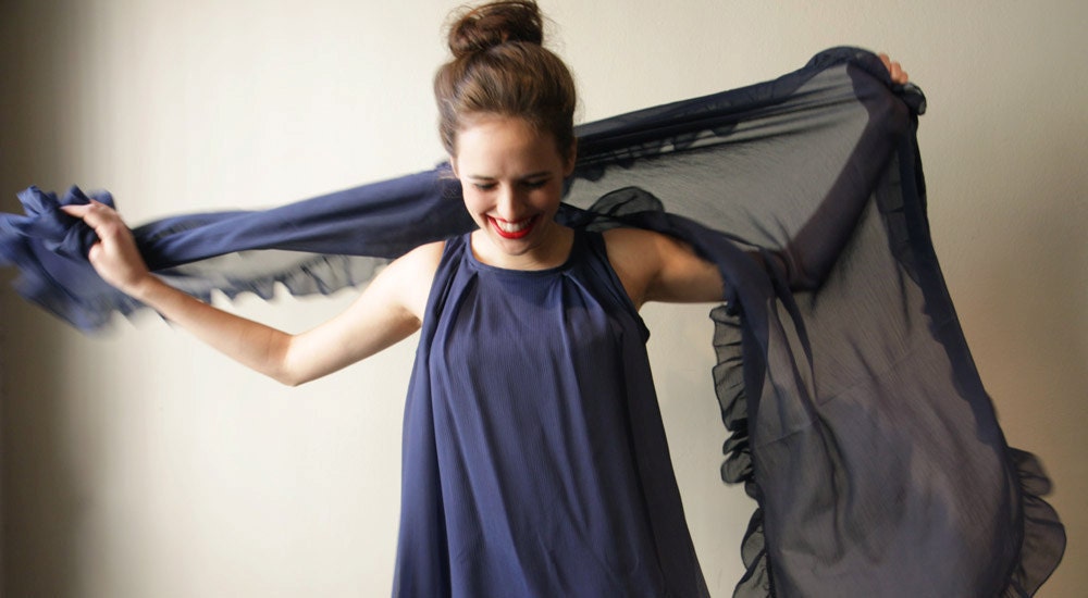 Evening Shawl, Luxe Shawl Blue