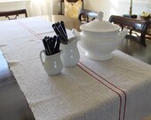 Red Grain Sack Table Runner 92 in. long by 23 in. wide Authentic European