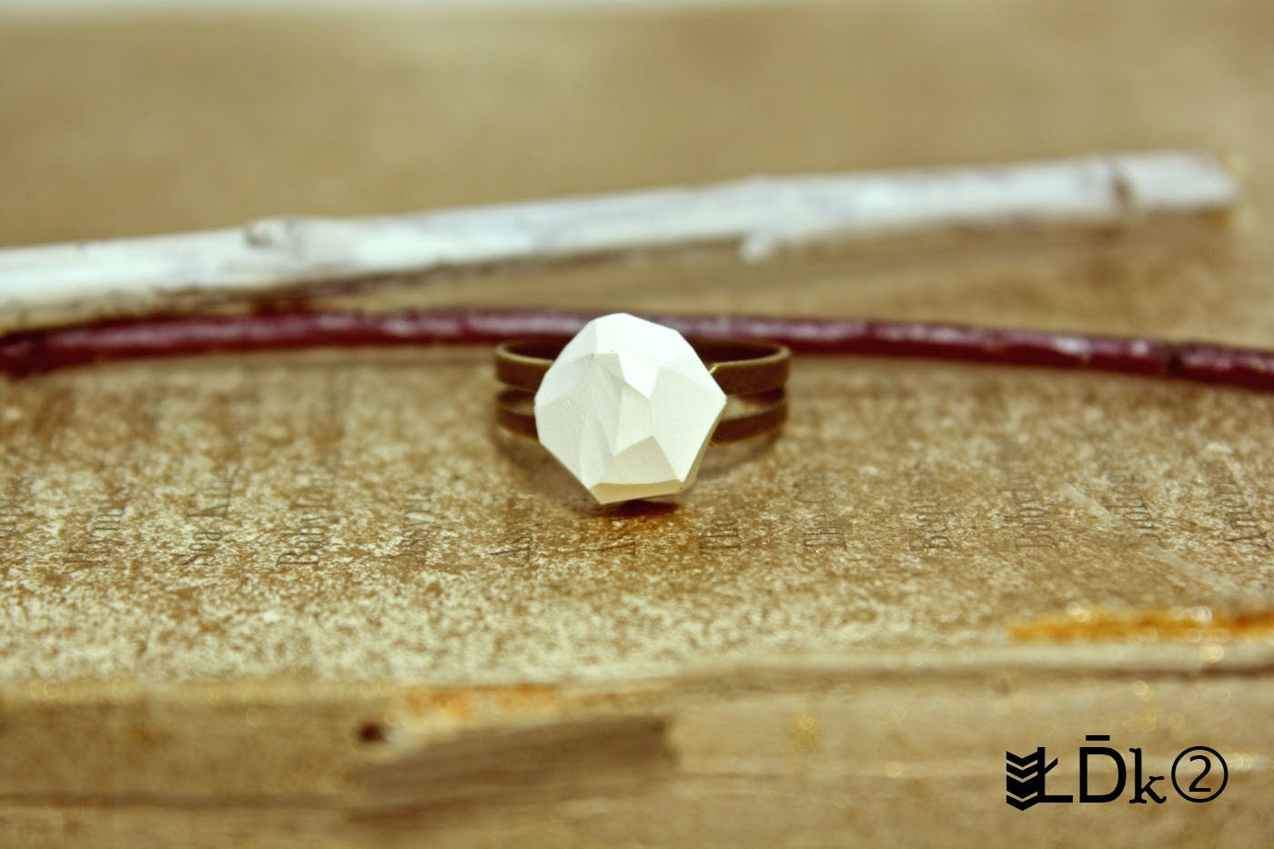 White Clay Stone Ring - PolyFusion Collection 2012