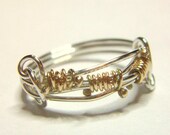 Gold Ball Love Knot Friendship Ring Sterling Silver 14K Yellow Gold