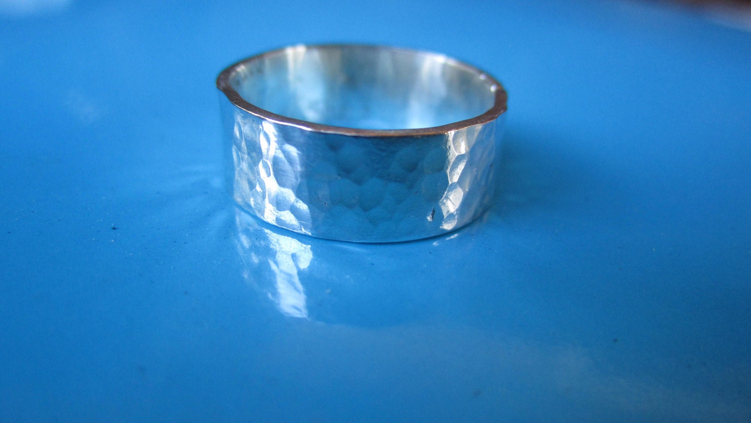 Sterling Silver band, hammered, sizes 5 to 13