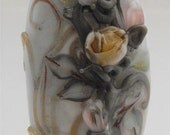 Small Rose Bouquet - Handmade Lampwork Focal Bead - SRA OOAK