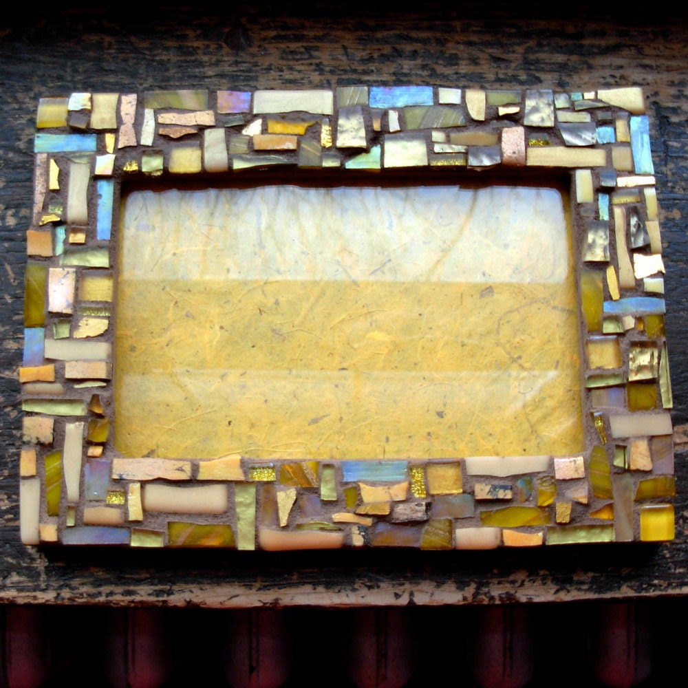 Golden Yellow Ochre Mosaic Picture Frame