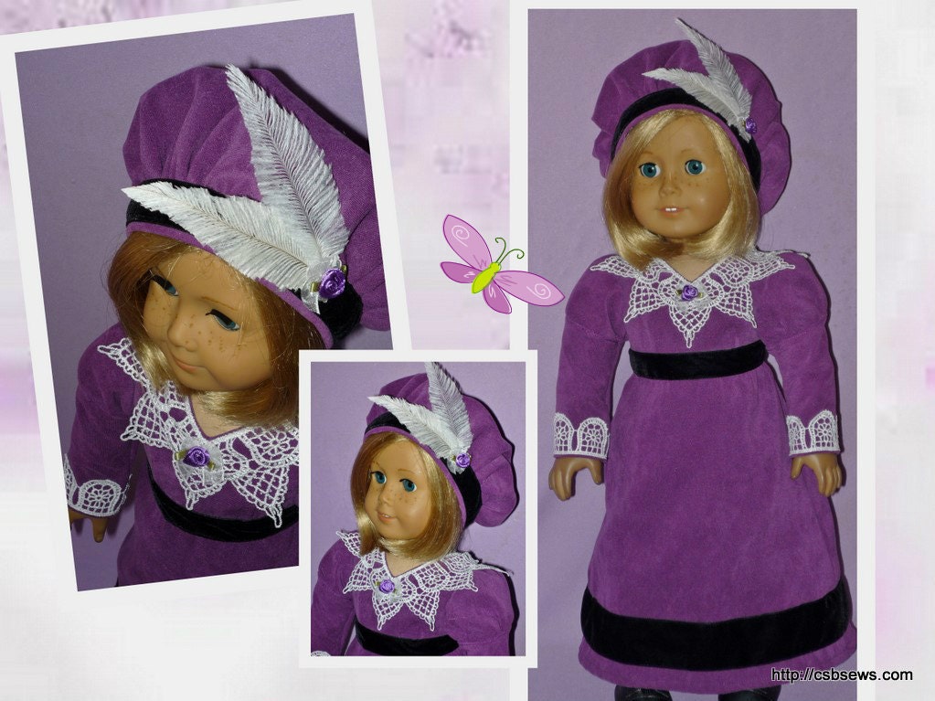 American Girl Doll Josefina Regency Era Dress and Hat