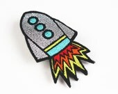 Silver Rocket Hair Clip, Space Ship Hair Barette,