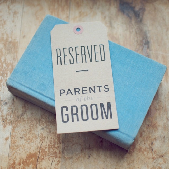 5 Kraft Reserved Seating Signs for Rustic Weddings (Custom)