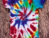Tie Dye Cotton Onesie - RAINBOW - Size 6 to 9 Months