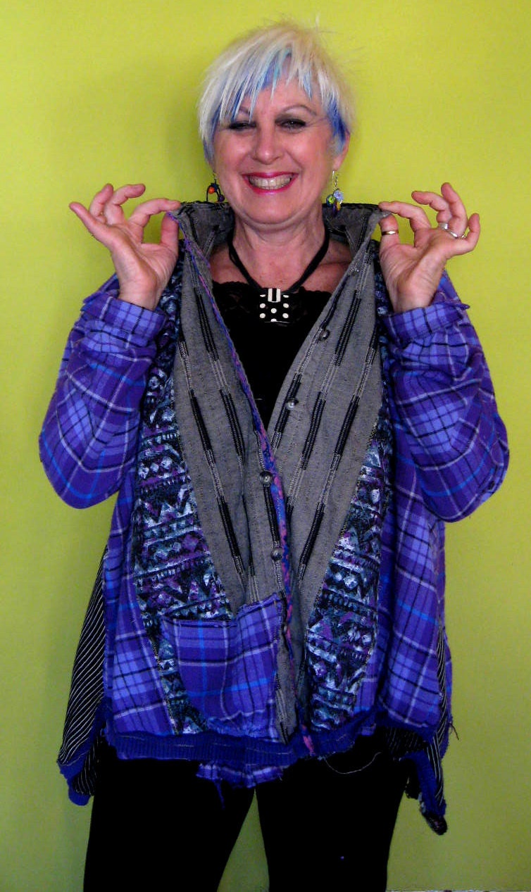 Purple and Gray Nothing Matches oversized tunic