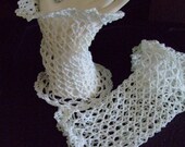 Lilycobweb Lace Crochet White Bridal Fingerless Gloves