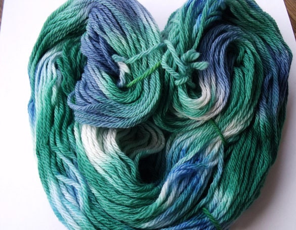 OOAK Hand Painted Merino Worsted Weight Yan in Primary