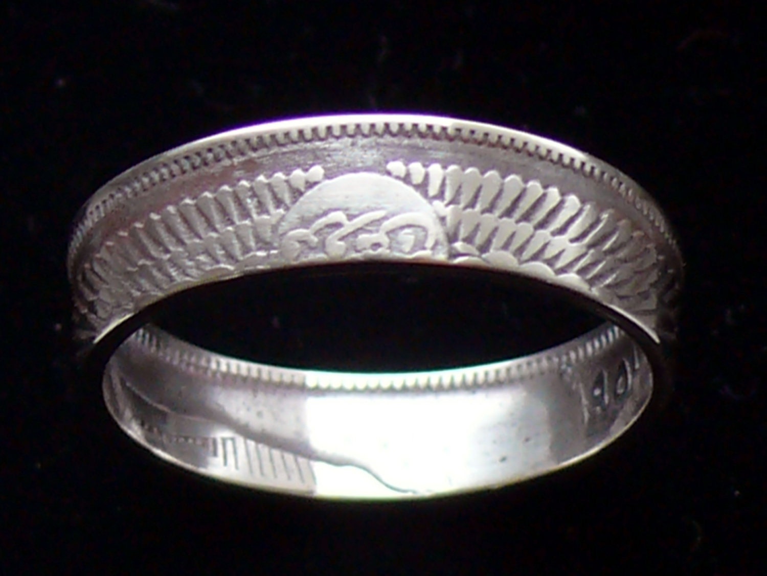 Silver Coin Ring 1957 Egypt 5 Piastres - RIng Size 5 1/4 and Double Sided