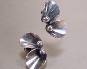 Danish Modernist Sterling Silver Earrings N.E. From Denmark Vintage 1960s Jewelry