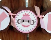 Party Banner (Pink Sock Monkey)