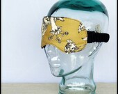 Sleep Mask - floral on Brown with Black - Gabriella a Sleepy Time Mask