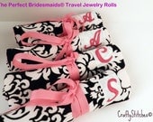 The Perfect Bridesmaids - Set of 4 Jewelry Rolls with monogram with Free Shipping