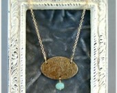Sea Foam Green and Gold Necklace - Chalcedony - Upcycled - Repurposed Jewelry By Roia O'Brien