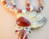 ON SALE For the Love of the Dark    (Agate, Mookate, Carnelian Necklace)