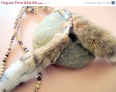ON SALE For the Love of a Lynx's Tail      (Lynx Tail and Zebra Jasper Necklace)