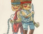 Double Dragon II: The Revenge - original NES illustration
