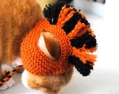 Cat Hat Costume - Orange and Black Mohawk