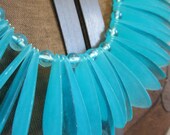 Vintage 60s Turquoise Lucite Necklace