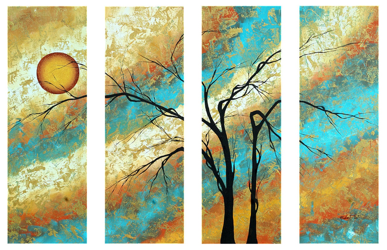 Abstract Landscape Art Gold Textured Original Painting MADART  48x36 - NURTURE and CHERISH