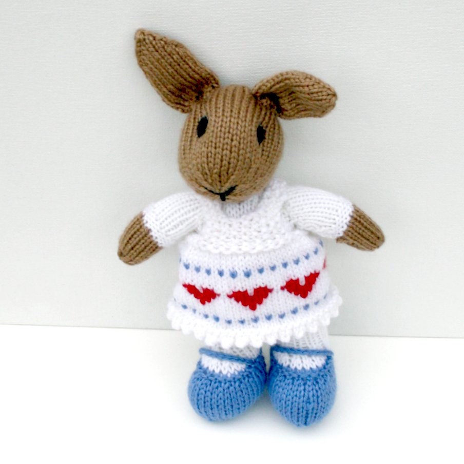 Easter Bunny, Hand Knit Rabbit Toy, Scrumptious Easter Basket Gift with No Calories, Ready to Ship