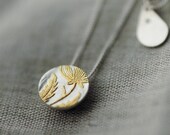 Golden Victorian vermeil floral pendant necklace