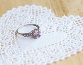 Amethyst Ring, In Silver Setting, February's Birth Stone
