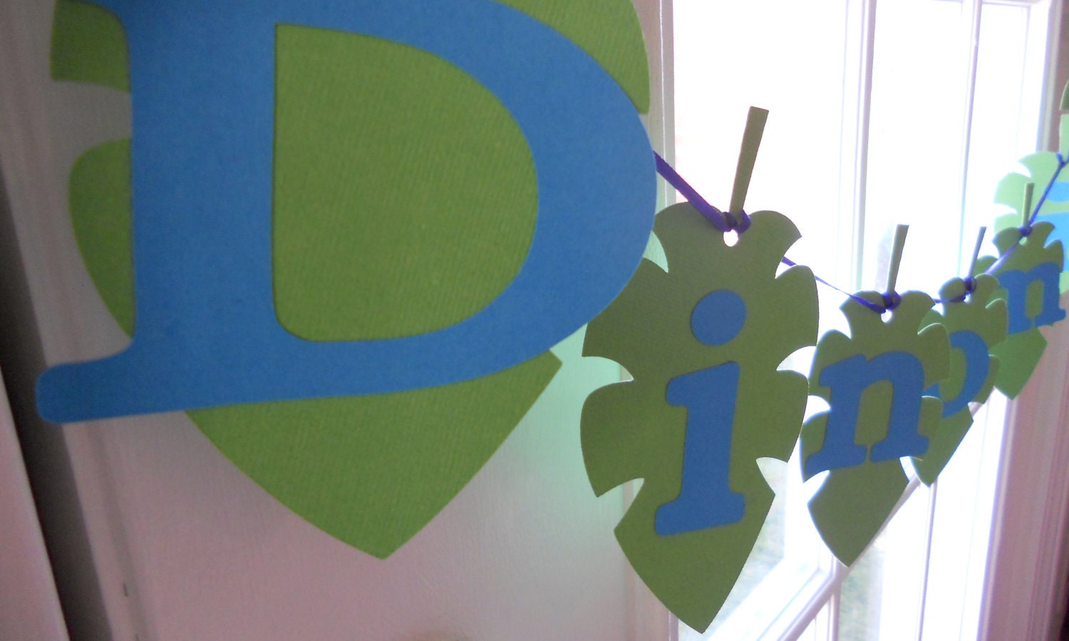 Green and Blue Dinosaur Banner