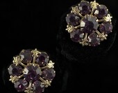 Vintage Purple Screwback Earrings