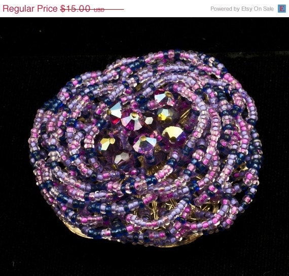 Vintage Beaded Brooch