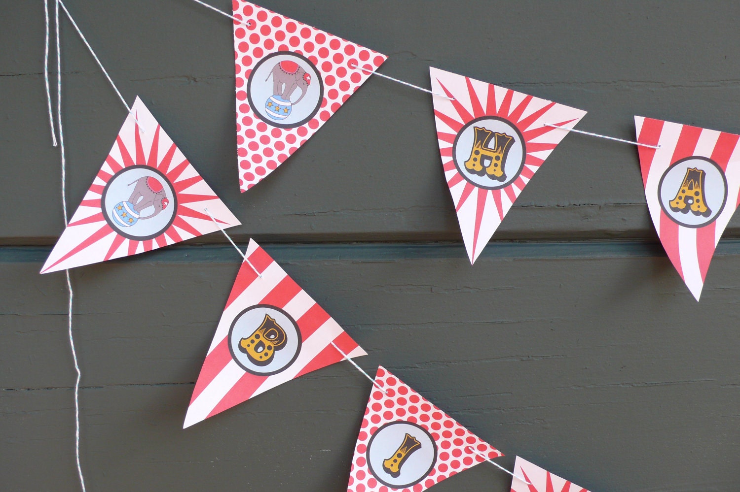 Happy Birthday Banner:  Carnival Circus - Printable