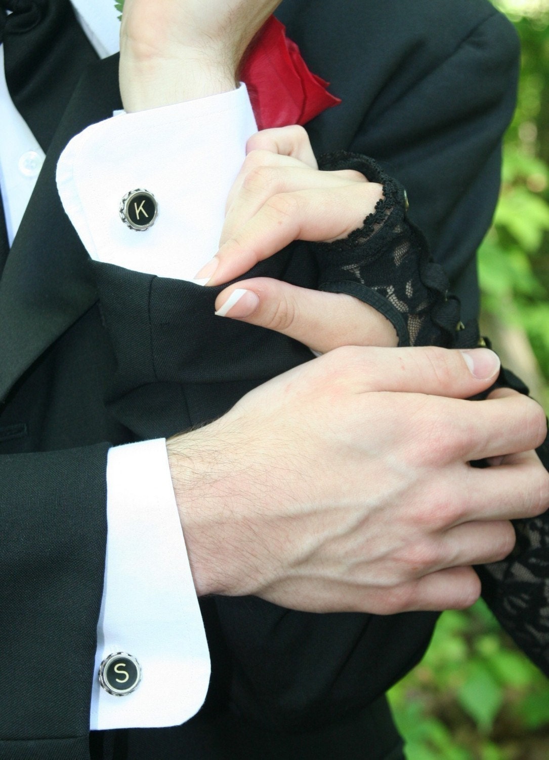 Personalized Vintage Typewriter Key Cufflinks - Pick your Letters - Graduate/Wedding/Prom/Bridal Party