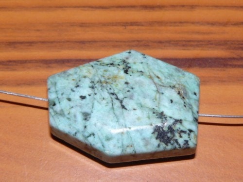 African Turquoise Jasper Faceted Bead/Pendant.