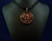 Dark Red 'the Hound' Amulet Necklace - Polymer Clay Jewelry
