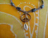 Peace on Earth Cowrie Shell Hemp Necklace