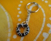 Small African Batik Bone Circle Keychain