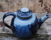 blue teapot  great for one - brookhousepottery