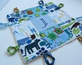 Baby Boy Personalized Lovey with Hand Embroidery and  Knotties by Dolce Dreams