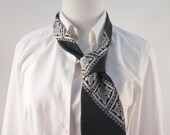 Vintage 70's 80's tie black and grey retro office fashion Don Loper men's tie