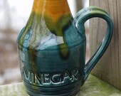 Vinegar Decanter Bottle Peacock Amber Ready to ship