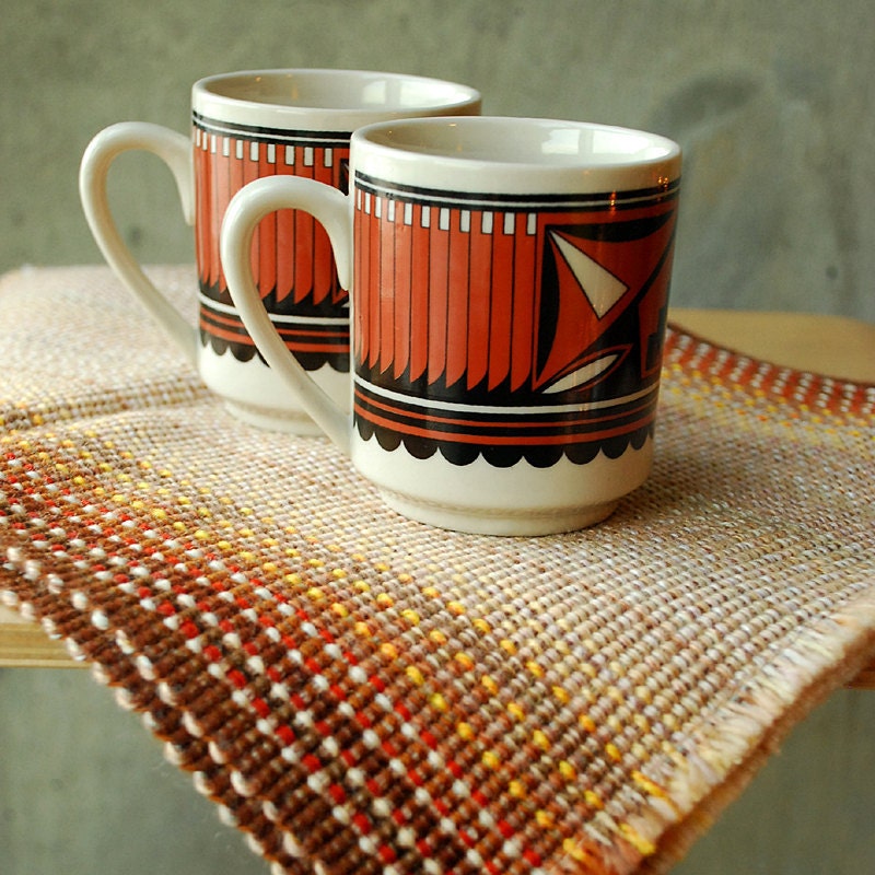 Tribal Patterned Mugs - Pacific Northwest Native American Print